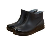 Générique 2027-Bottes de Pluie féminines Tendance Chaussures Aquatiques en à Basse Semelles antidérapantes intérieur doublé de Polaire Chaude première de propreté Amovible en Coton (Black, 38)