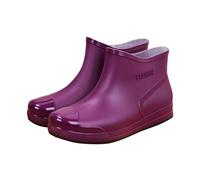 Générique 2027-Bottes de Pluie féminines Tendance Chaussures Aquatiques en à Basse Semelles antidérapantes intérieur doublé de Polaire Chaude première de propreté Amovible en Coton (Purple, 37)