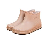 Générique 2027-Bottes de Pluie féminines Tendance Chaussures Aquatiques en à Basse Semelles antidérapantes intérieur doublé de Polaire Chaude première de propreté Amovible en Coton (Khaki, 41)