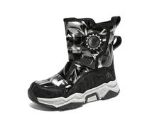 Générique 2027-Bottines imperméables garçons Bottes Neige doublées Thermiques pour activités extérieures Scolaires Semelle antidérapante Fermeture éclair latérale renforcée Usage Quotidien Hivernal