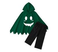 Générique 2027 Cape imprimée visage avec pantalon pour enfant, déguisement d'Halloween pour garçon, tenue idéale pour les soirées d'Halloween.