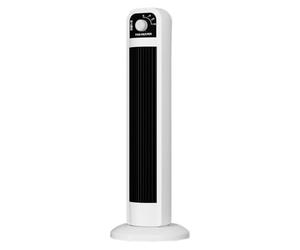 Générique 2027-Chauffage d'appoint vertical portable avec bouton rotatif et thermostat trois niveaux de chauffe appareil compact idéal pour chambre à coucher bureau ou salon (White, 29X12CM)