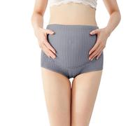 Générique 2027-Culotte de Grossesse Haute avec Soutien Abdominal Doux Respirant Côtelé Extensible Ajustable Dentelle Confortable sans Coutures Ceinture Post-Partum (Grey, XXXXXL)