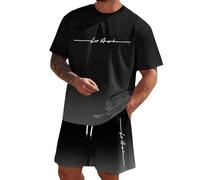 Générique 2027-Ensemble masculin deux pièces comprenant t-shirt à manches courtes et short imprimés chemise imprimée érotique et pantalon basse pour style quotidien (Dark Gray, XXXXXL)