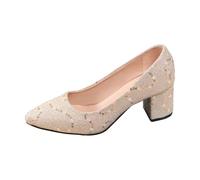 Générique 2027-Escarpins À Talons Aiguilles Ornés De Sequins pour Femme De Soirée Parfaits pour Cérémonie Nuptiale Ou Bal De (Beige, 36)