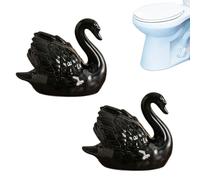Générique 2027 New Toilet Swans Ceramic Bolt Covers, Decorative Swan ToiletBolt Caps, Cute Bathroom Decor Accessories, Easy Installation, Fits Most Standard Toilets (Black*2)
