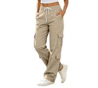 Générique 2027-Pantalon décontracté Utilitaire Femme - Coupe Ample et Respirante pour Le Quotidien Confort et Poches Pratiques sans détails superflus