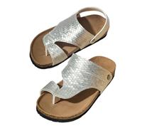 Générique 2027-Sandales Filles Été Paillettes Rétro Plateforme Épaisses Confortables Plage Décontractées Légères Orteils Séparés Grandes Souples Polyvalentes
