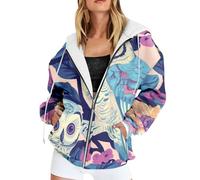 Générique 2027-Sweat à capuche zippé, coupe ample et décontractée, imprimé polaire douce, idéal pour un style urbain confortable au quotidien.