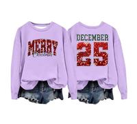 Générique 2027-Sweat-shirt sans Capuche à Manches Longues Coupe Ample et décontractée col du Cou Polaire Douce Style Streetwear Tendance Parfait pour Un Usage Quotidien (Purple, XXXL)