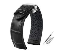 Générique 20mm 22mm 24mm Bracelet mixte cuir et silicone bracelet de remplacement homme avec boucle Pour Rolex Pour Citizen