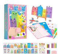 Générique 20Pcs DIY Rainbow Scratch Art Kit Party DIY, Squeegee Art Kids Paint Kit, Rainbow Dot Painting Art, Children Painting Crafts Creativity Set (1set)