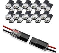 Générique 20Pcs Double-Wire Plug-in Connector with Locking Buckle No-Stripping Quick Splice Clips Low Voltage Wire Connector Led Connectors for Strip Lights