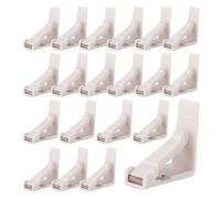 Générique 20Pcs Pinces à Nappe en Plastique Blanc - Transparentes Antidérapantes Fixation | Clips Anti-Vent pour Extérieur Intérieur Restaurant Dîner Fête Famille Noël Anniversaire Camping