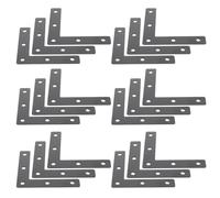 Générique 20pièces Lot de Équerres Plates Noires pour Meubles Supports Angle Droits Acier Renforts Solides pour Fixation et Réparation de Cadres Chaise Étagères Fenêtres