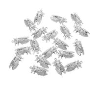 Générique 20pièces Pendentifs Insectes Vintage Pour Création Bijoux Breloques Cigales Argent Accessoires Pour Colliers Et Bracelets Fait Main