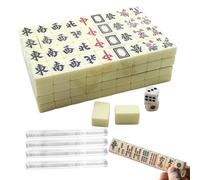 Générique 20x14x10 Mm Mélamine Mahjong Antique 144 Tuiles Costume De Mahjong Jeux De Mahjongs Traditionnels Chinois Jeu De Famille De Chinois Portable Tuer Le Temps Ennuyeux Majiang pour Les Adultes
