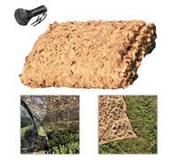 Générique 210D Reinforced Filet De Camouflage Stores Double Maille 1m 1.5m 2 3.5m 4m 5m 6.5m 8m 10m 12m Toile Ombrage Exterieur, Camouflage Net Sable, pour Pergola, Protection Solaire(5x6 M)