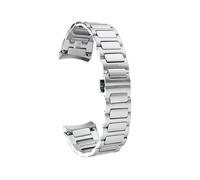 Générique 22 mm Compatible avec Mido Multifort TV M049.526 Chaîne de montre en métal Bracelet caoutchouc incurvé étanche acier inoxydable original(Solid Silver)