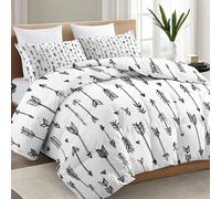 Générique 220x240 cm Minimaliste Flèches Textures Gris Couette sans Housse 4 Saisons - Parure de Lit, Alternative au Duvet d'oie, Réversible et Lavable, Inclus Taies d'oreiller Carrées 65x65cm