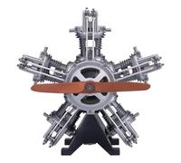 Générique 230+ pièces 1:6 Moteur d'avion à Cinq cylindres radiaux Simulation Moteur électrique Modèle métallique Kit d'assemblage DIY Cadeau Scientifique Ornements