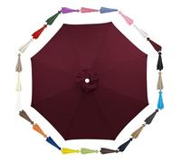 Générique 230cm Housse De Rechange pour Parasol À 6/8 Côtes, Auvent De Remplacement De Protection Solaire, Toile De Toit De Belvédère pour Jardin, Cour, Marché, Table(Wine Red,2.30m 8 Ribs)