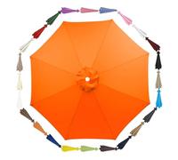 Générique 230cm Housse De Rechange pour Parasol À 6/8 Côtes, Auvent De Remplacement De Protection Solaire, Toile De Toit De Belvédère pour Jardin, Cour, Marché, Table(Orange,2.30m 6 Ribs)