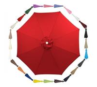 Générique 230cm Housse De Rechange pour Parasol À 6/8 Côtes, Auvent De Remplacement De Protection Solaire, Toile De Toit De Belvédère pour Jardin, Cour, Marché, Table(Red,2.30m 6 Ribs)