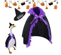 Générique 23Inch Statue Art with Witch Hat Cloak Cute | Geese Outfits | Dress Up Geese for Front Porch for Farmhouse Desktop Lawn Garden Yard Patio Outdoor Holiday Halloween