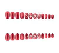 Générique 24 Pièces Faux Ongles à Coller en Abs Faciles à Appliquer Design Nail Art et Unique pour Usage à Domicile, pour Idées de Manucure de Noël