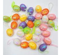 Générique 24 Pièces Oeufs De Paques Decoration, Oeuf De Paques A Decorer, Œufs Décoratifs À Paillettes Decoration Printemps