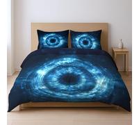 Générique 240 x 220 cm 3Pièces Douce Housse de Couette Futurisme Science-Fiction Abstrait Hypoallergénique Parurede Lit pour garçons et Adolescents, Bleu