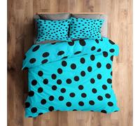 Générique 240 x 260 Housse de Couette Pois Parure de Lit - 2 Personnes, 2 Taies d'oreiller 65x65, Motif Bleu Minimalist, Decoration Chambre, Microfibre Doux, Zippée - ON317