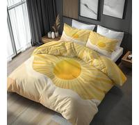 Générique 240 x 260 Housse de Couette Soleil Parure de Lit - 2 Personnes, 2 Taies d'oreiller 65x65, Motif Bohème Art Paysage, Decoration Chambre, Microfibre Doux, Zippée - WA799