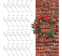Générique 24pcs Stainless Steel Brick Hook Wall Clips - Heavy Duty No-Drill Clamp,Outdoor Concrete Clamp Brick Wall Hooks,for Indoor Garden House Fireplace String Lights Wreath Garland Potted Plant