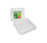 Generique Assiettes carrées en carton bio 20 cm 25 pièces Blanc