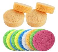 Générique 25 Éponges Nettoyantes Visage en Cellulose Naturelle Rondes Douces et Exfoliantes 25 Pièces Adaptées pour Nettoyage Quotidien et Démaquillage Soin Visage Couleur Aléatoire