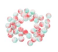 Générique 250 Perles Rondes en Verre Craquelé Multicolores 8 MM pour Création de Bracelets et Colliers Perles D’Espacement en Porcelaine Fleurie Kit DIY Bijoux Artisanaux en Vrac