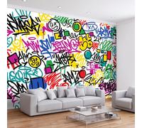 Générique 250 x 175 cm Papier Peint Murale Panoramique Graffitis De Rue | Lettres Abstraites Papier peint photo non tissé - Revêtement Mural Décoration Salon Pour chambre à coucher - Effet 3D
