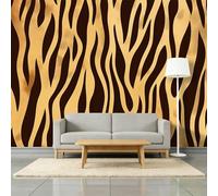 Générique 250 x 175 cmPapier Peint imprimée 3D Abstrait Zèbre Lignes Rayées Tapisserie murale Panoramique Intissé Moderne, Décoration Murale, Écologique, Pour Salon Chambre, Kaki