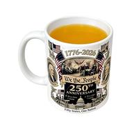Générique 250th Birthday Tea - Patriotic Ceramic Beverage Cup | 1776 to 2026 Coffee Drinkware, Quarter Millennium, Heritage 250 Drinkware for Home Office Apartment Hotel Cafe Living Room Din