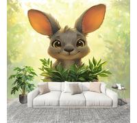Générique 250x175 cm Seamless Join Easy Install Papier Peint Photo Animaux Dessin Animé Durable Waterproof Removable Mural 200x140 Cm Vert Papier Peint Anti-Stain Fresque Murale Grande