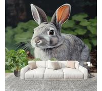 Générique 250x175 cm Seamless Join Easy Install Papier Peint Photo Animaux Lapins Motifs Durable Waterproof Removable Mural 200x140 Cm Vert Papier Peint Anti-Stain Fresque Murale Grande