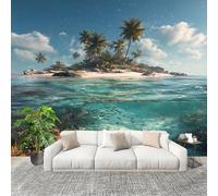 Générique 250x175 cm Seamless Join Easy Install Papier Peint Photo Paysage Tropical OcéAn Durable Waterproof Removable Mural 200x140 Cm Vert Papier Peint Anti-Stain Fresque Murale Grande
