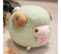 Générique 25cm Dessin Animé Mignon Rond Mouton en Peluche Poupée Oreiller Violet Rose Vert Argali Chèvre Jouet en Peluche Décoration Cadeau pour Enfants