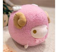 Générique 25cm Dessin Animé Mignon Rond Mouton en Peluche Poupée Oreiller Violet Rose Vert Argali Chèvre Jouet en Peluche Décoration Cadeau pour Enfants