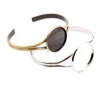 Générique 25mm Argent Plaqué Bronze Bracelet Base Bracelet Vierge Résultats Plateau Lunette Réglage Cabochon Camée