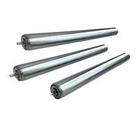 Générique 25mm Conveyor Roller Set of 3, Stainless Steel Non-Powered Replacement Rollers, 8mm Shaft Diameter, Spring Pressed, 590mm Total Length for Smooth Material Handling
