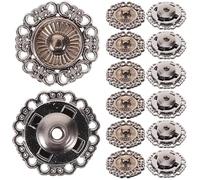 Générique 25pièces Boutons Pression Métal Extra Plat Vintage Forme Fleur pour Vêtements DIY Artisanat Facile à Installer