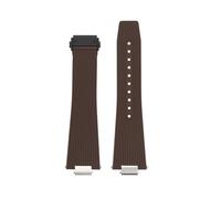 Générique 25x12mm Compatible avec Tissot PRX T137.407 .410 Super Player Bracelet de montre en caoutchouc à dégagement rapide silicone for hommes(Brown-black)